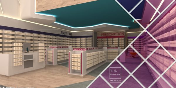 Modern Pharmacy interior design to sell more, shelves and fit-outs for pharmacy, drugstores, medical stores